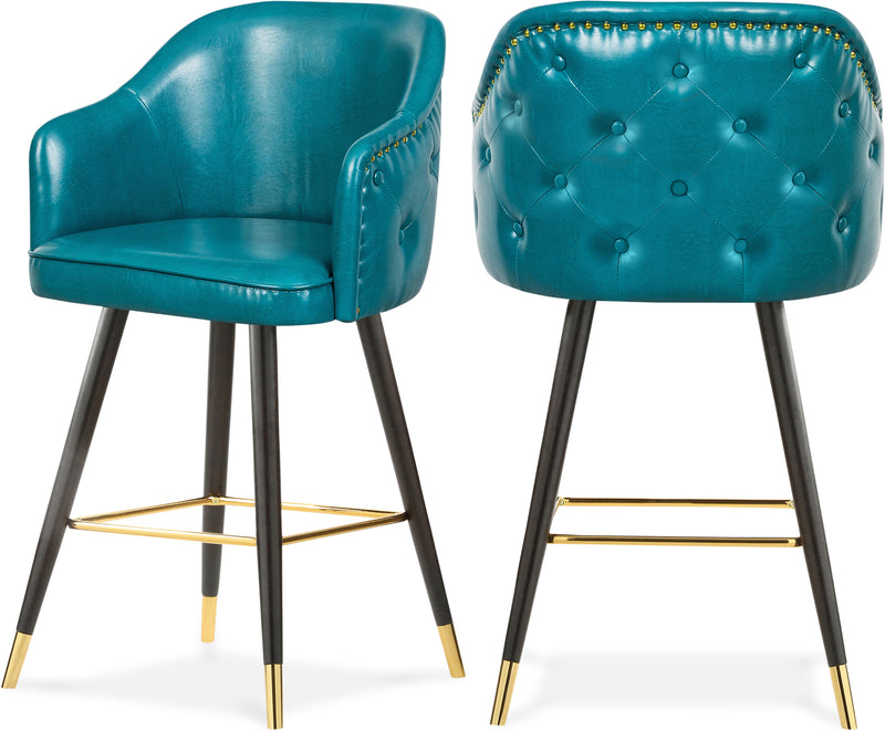 Barbosa Blue Faux Leather Bar | Counter Stool