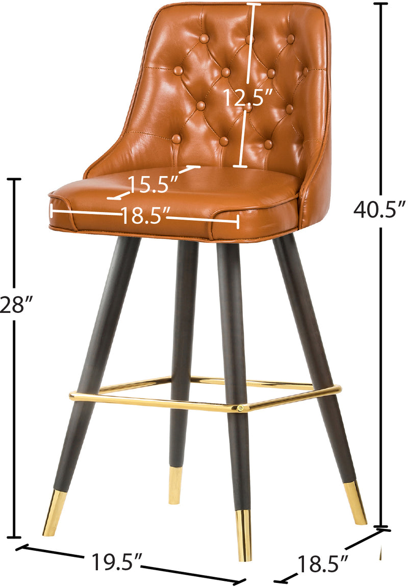 Portnoy Cognac Faux Leather Bar | Counter Stool