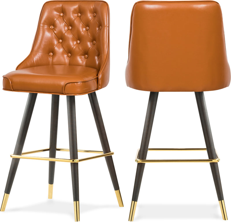 Portnoy Cognac Faux Leather Bar | Counter Stool