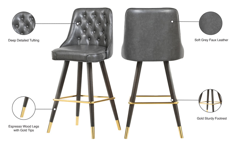 Portnoy Grey Faux Leather Bar | Counter Stool