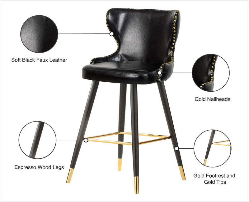 Hendrix Black Faux Leather Bar | Counter Stool