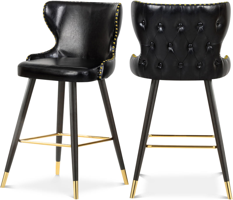 Hendrix Black Faux Leather Bar | Counter Stool