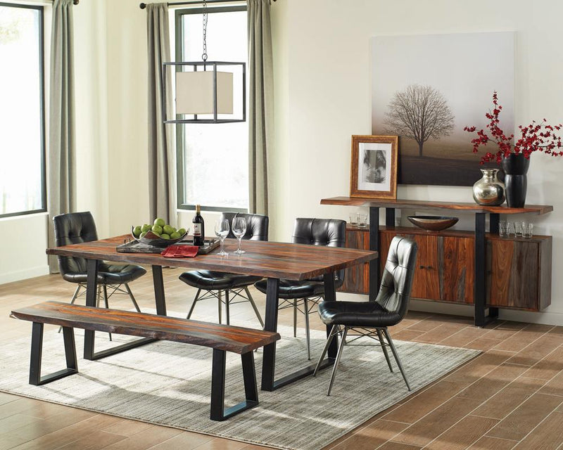 Ditman Live Edge Dining Table Grey Sheesham And Black