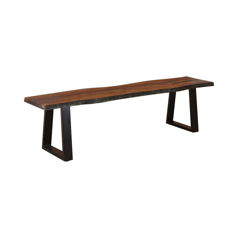 Ditman Live Edge Dining Bench Grey Sheesham And Black