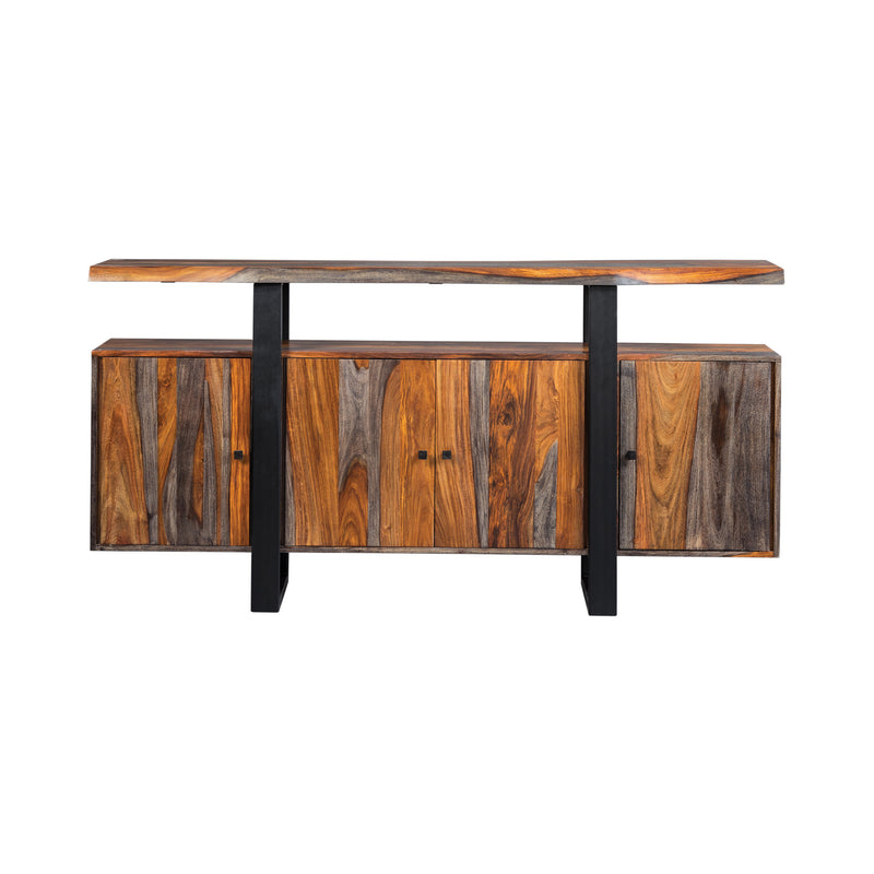 Ditman Live Edge Dining Table Grey Sheesham And Black