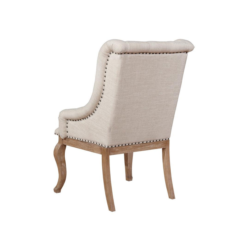 Brockway Cove Tufted Arm Chairs Cream And Barley Brown (Set of 2)