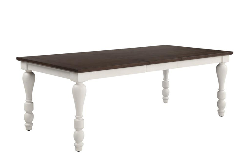 Madelyn Dining Table With Extension Leaf Dark Cocoa And Coastal White