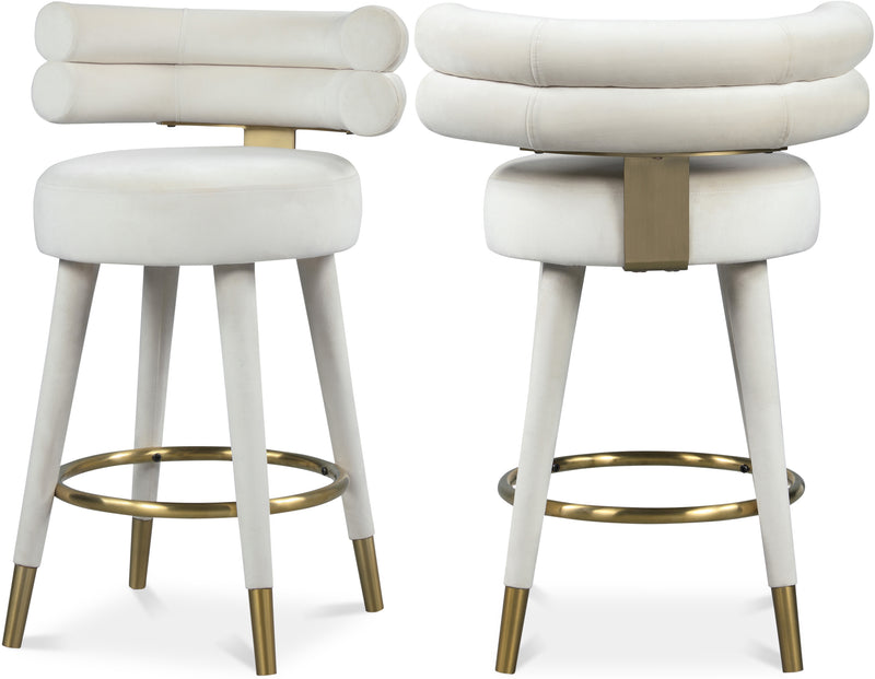 Fitzroy Cream Velvet Counter Stool