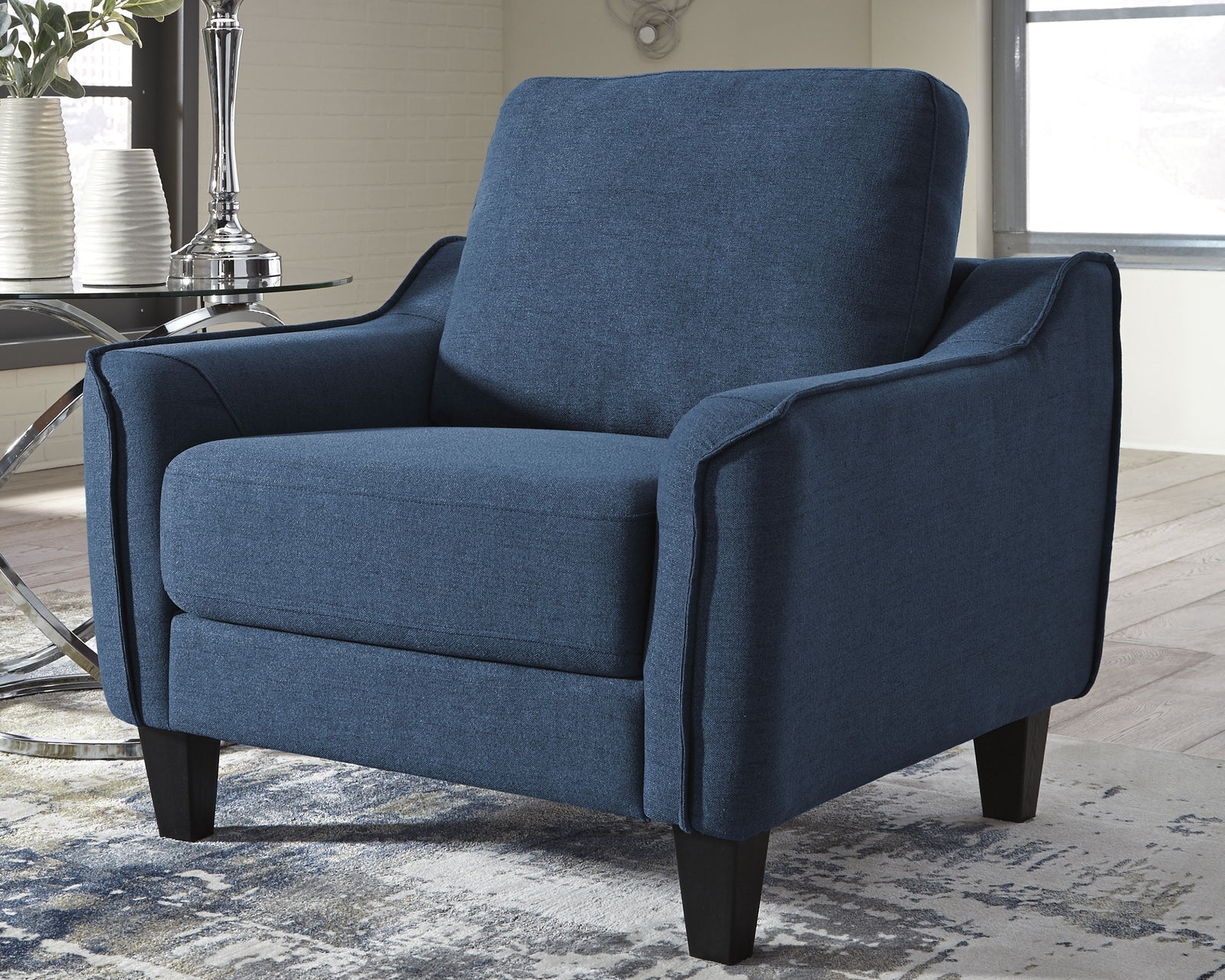 Jarreau Blue Microfiber Chair