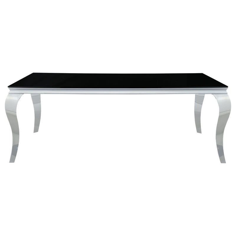 Carone Rectangular Glass Top Dining Table Black And Chrome