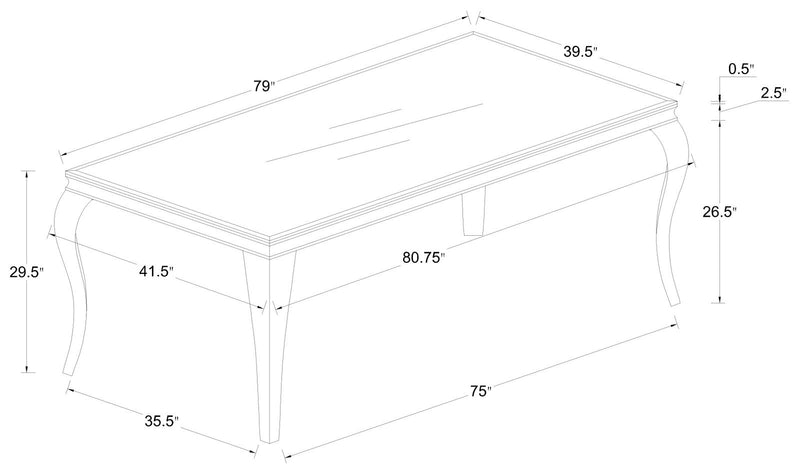 Carone Rectangular Glass Top Dining Table White And Chrome