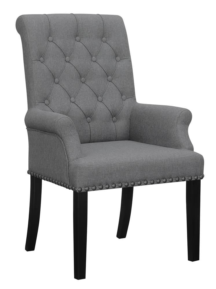 Alana Upholstered Tufted Arm Chair With Nailhead Trim