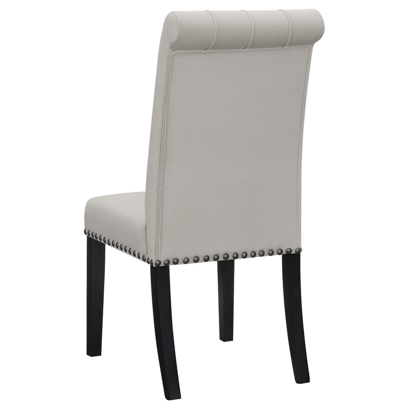 Alana Upholstered Tufted Side Chairs With Nailhead Trim (Set of 2)