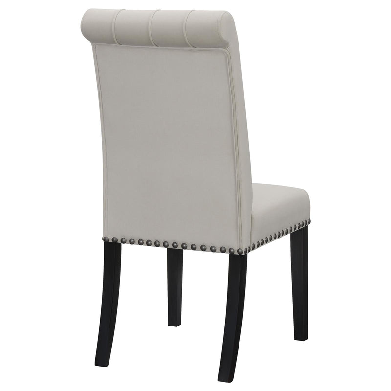 Alana Upholstered Tufted Side Chairs With Nailhead Trim (Set of 2)