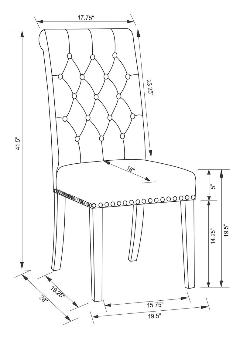 Alana Upholstered Tufted Side Chairs With Nailhead Trim (Set of 2)