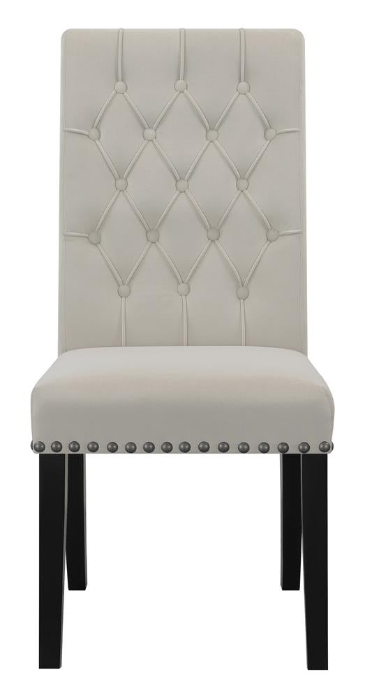 Alana Upholstered Tufted Side Chairs With Nailhead Trim (Set of 2)