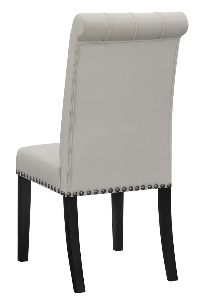 Alana Upholstered Tufted Side Chairs With Nailhead Trim (Set of 2)