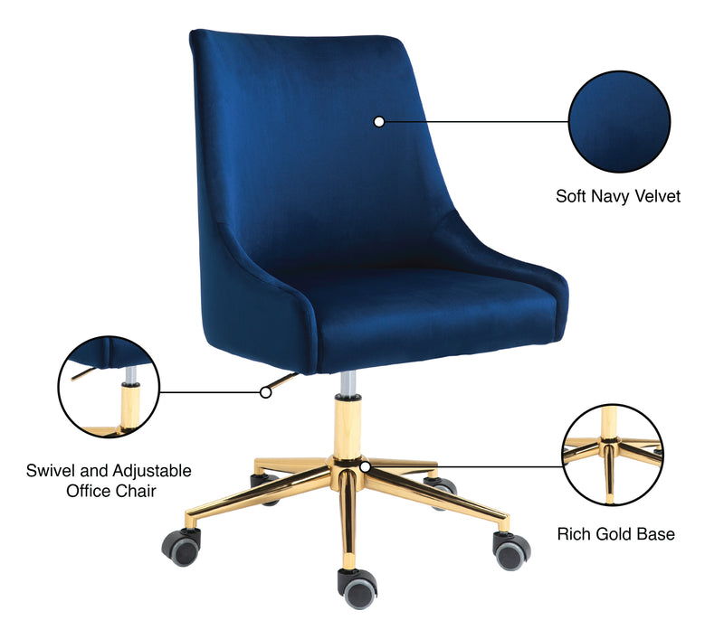 Karina Blue Velvet Office Chair