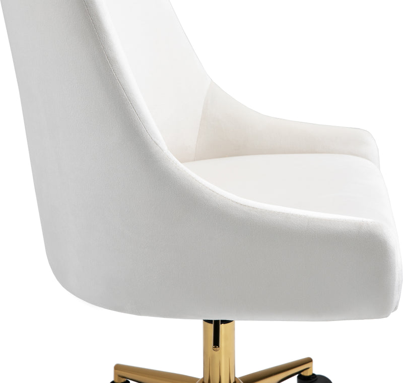 Karina Cream Velvet Office Chair