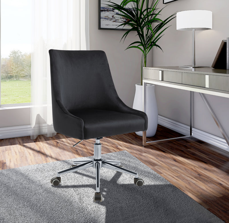 Karina Black Velvet Office Chair 164Black