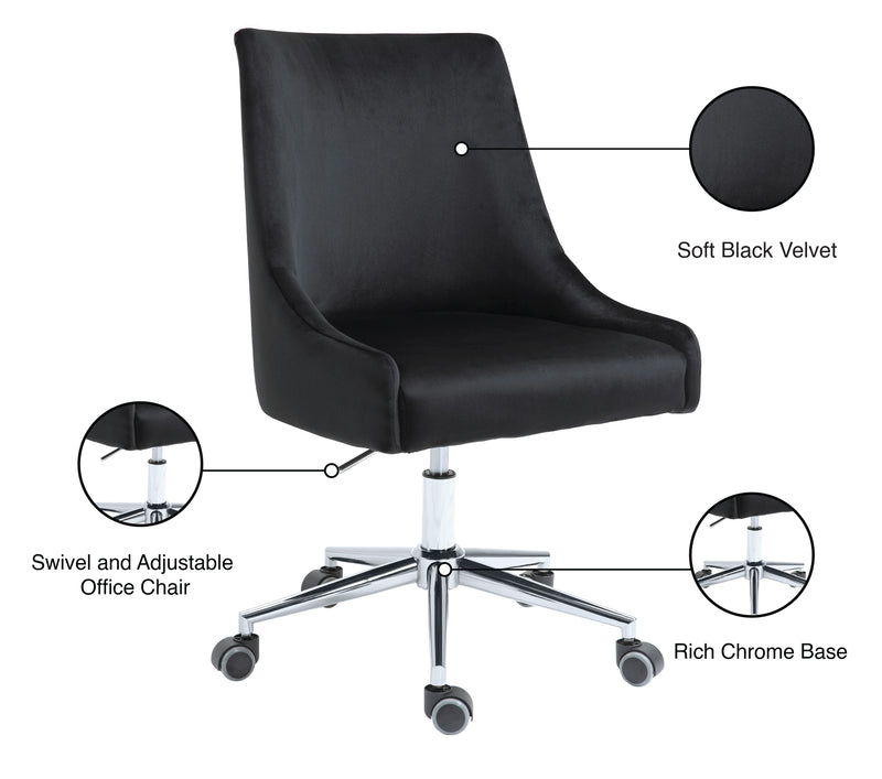 Karina Black Velvet Office Chair 164Black