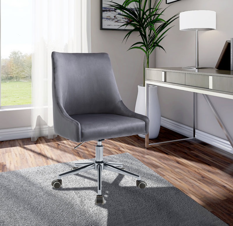 Karina Grey Velvet Office Chair 164Grey