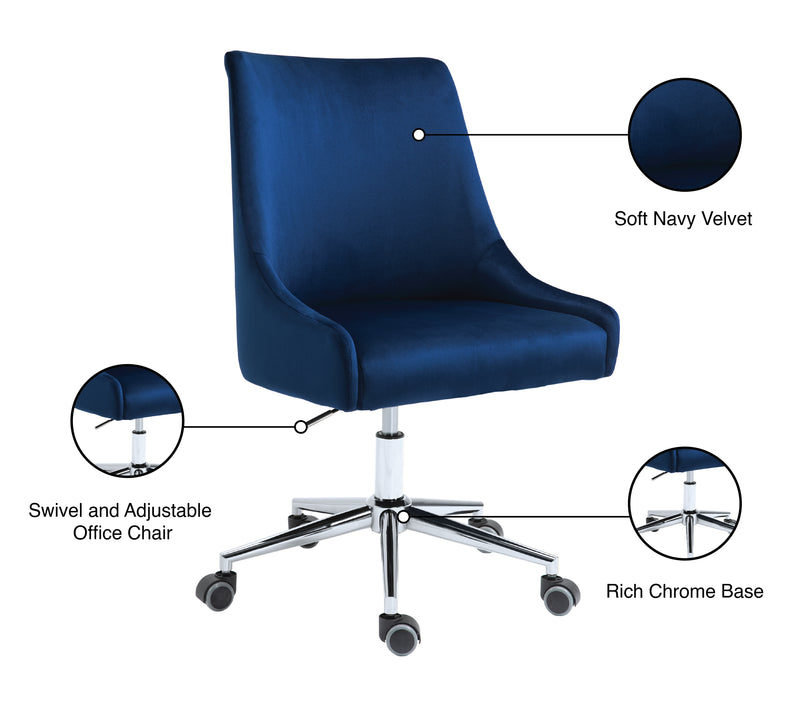 Karina Blue Velvet Office Chair 164Navy