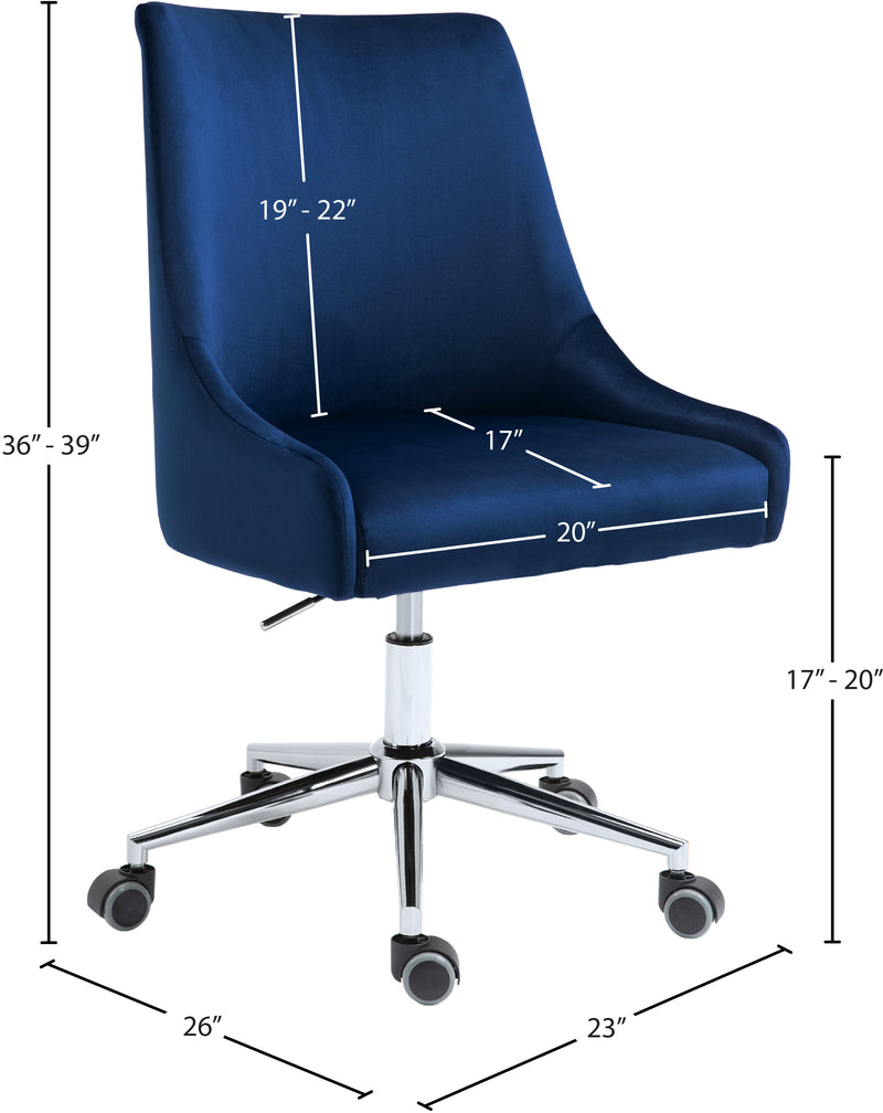 Karina Blue Velvet Office Chair 164Navy