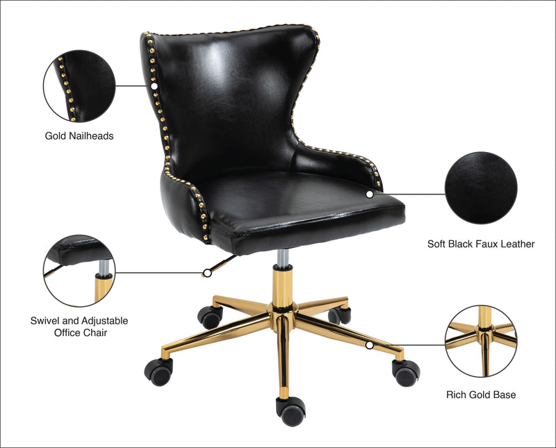 Hendrix Black Faux Leather Office Chair