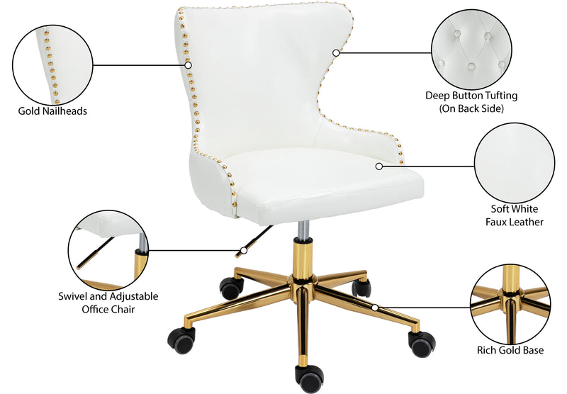 Hendrix White Faux Leather Office Chair