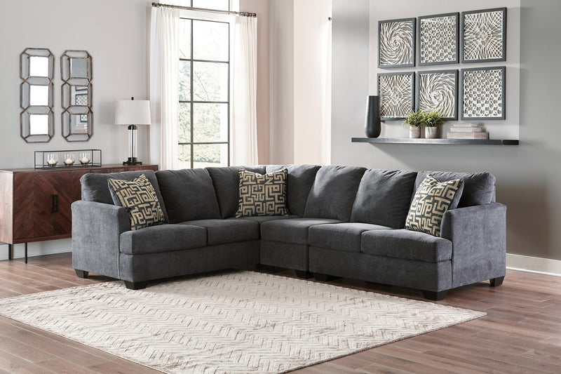 Ambrielle Gunmetal 3-Piece Sectional