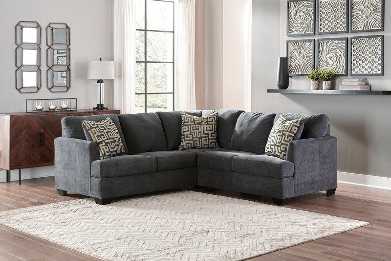 Ambrielle Gunmetal 2-Piece Sectional