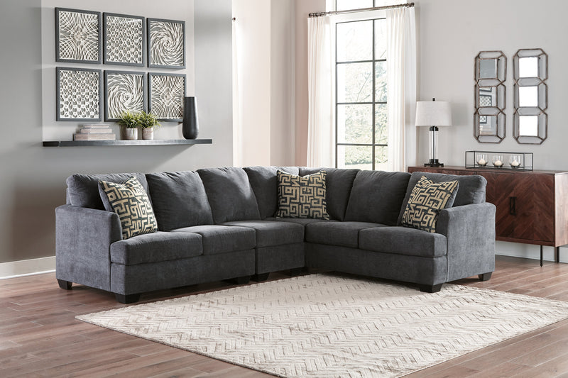 Ambrielle Gunmetal 3-Piece Sectional