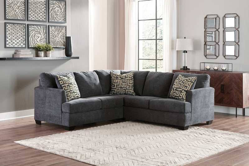 Ambrielle Gunmetal 2-Piece Sectional