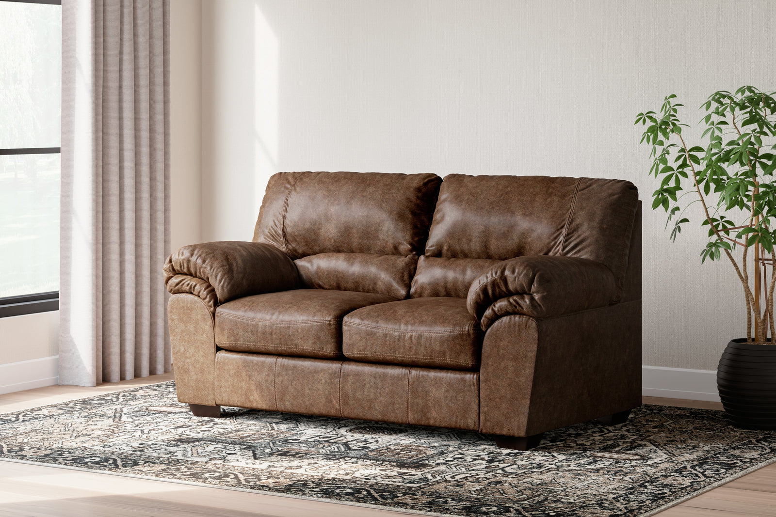 Bladen Coffee Faux Leather Loveseat