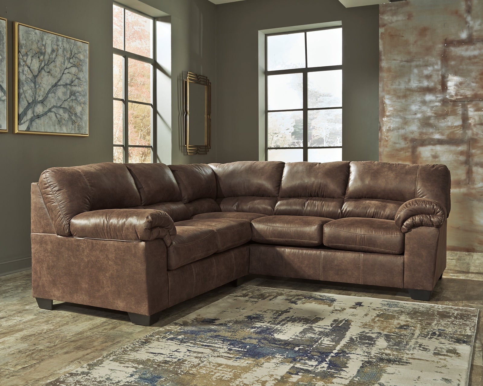 Bladen Coffee Faux Leather 2-Piece Sectional