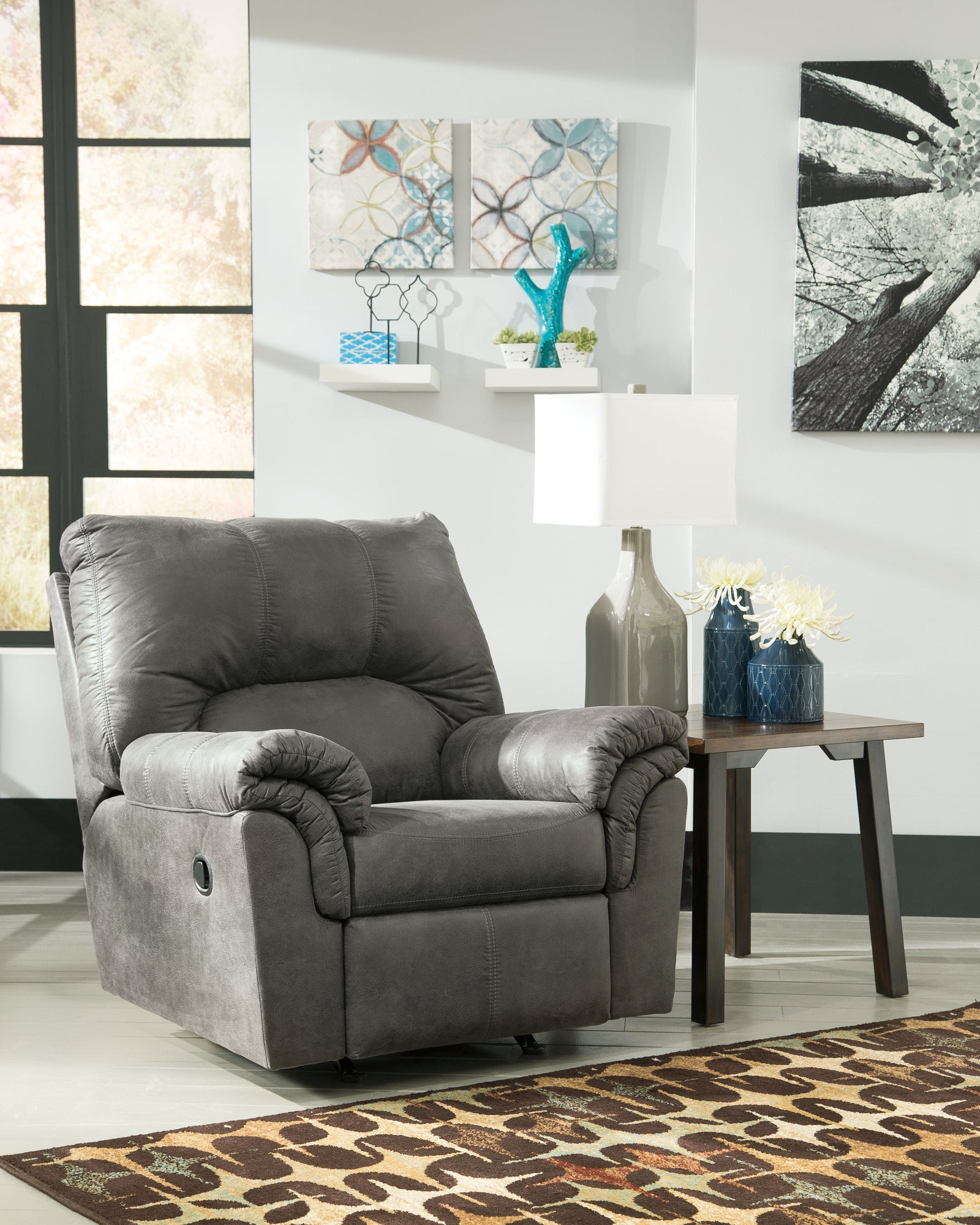 Bladen Slate Faux Leather Recliner