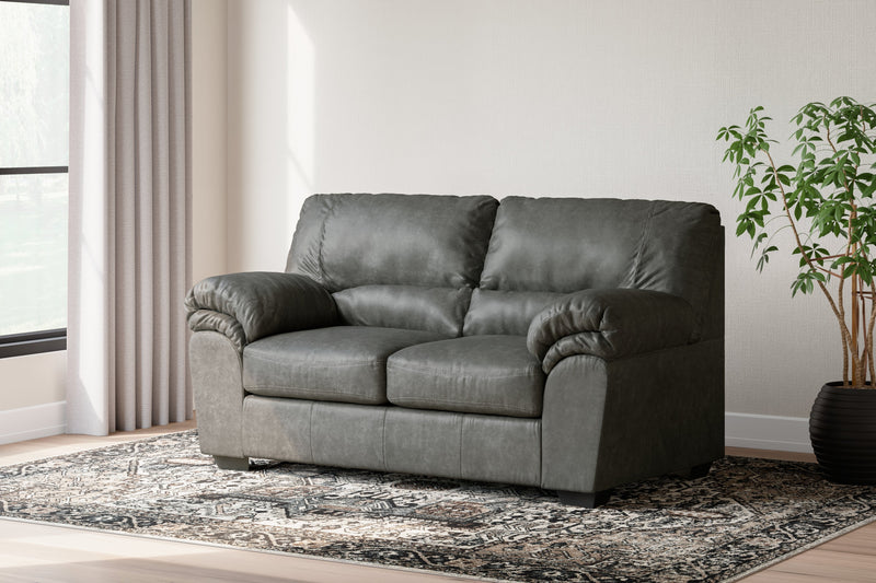 Bladen Slate Faux Leather Loveseat