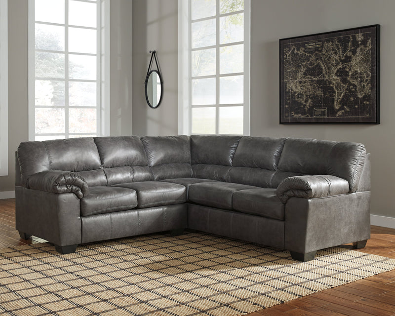 Bladen Slate Faux Leather 2-Piece Sectional