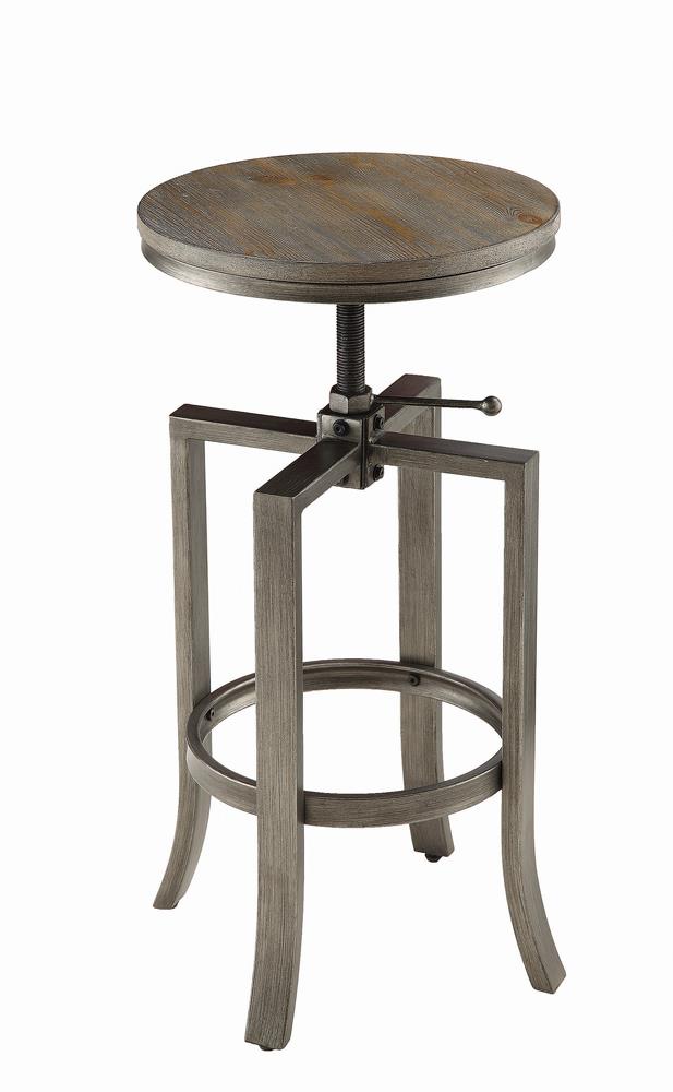 Bartlett Adjustable Height Swivel Bar Stools Brushed Nutmeg And Slate Grey (Set of 2)