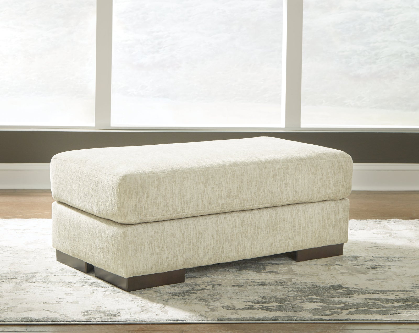 Caretti Parchment Velvet Ottoman