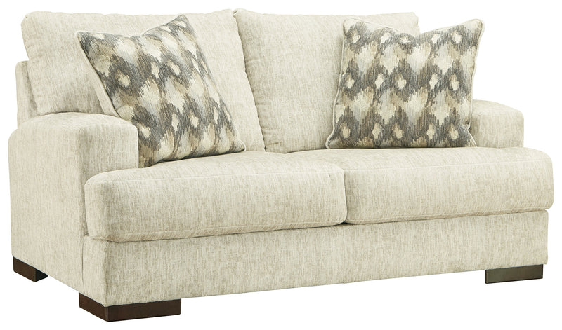 Caretti Parchment Velvet Loveseat