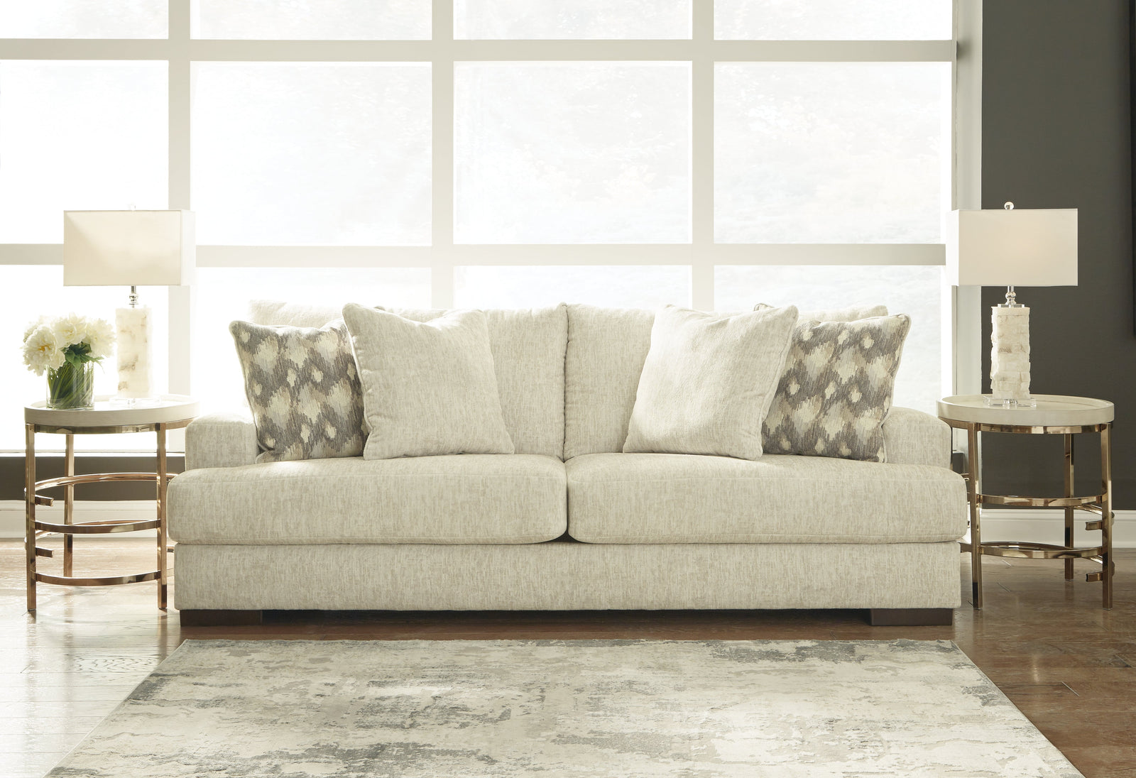 Caretti Parchment Velvet Sofa