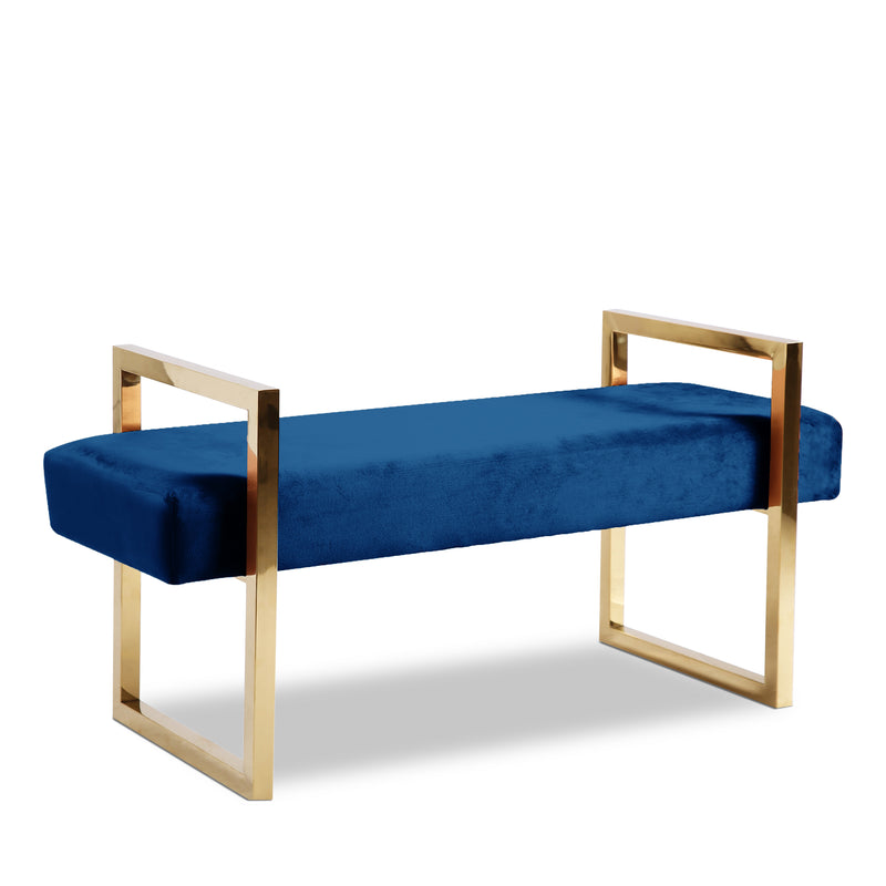 Olivia Blue Velvet Bench