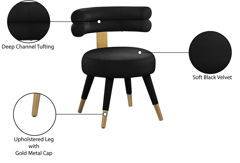 Fitzroy Black Velvet Dining Chair