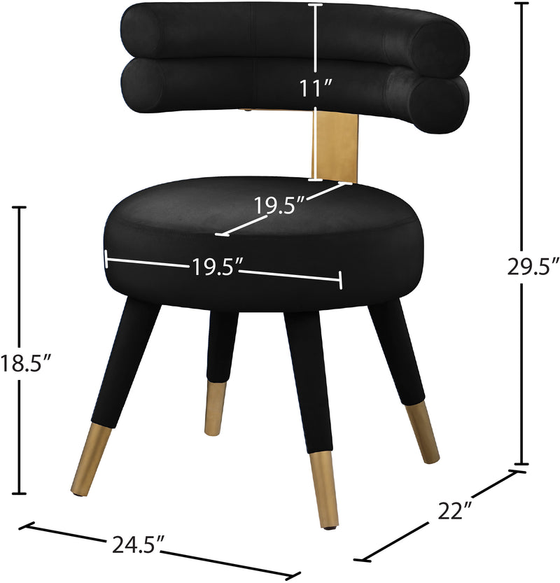 Fitzroy Black Velvet Dining Chair