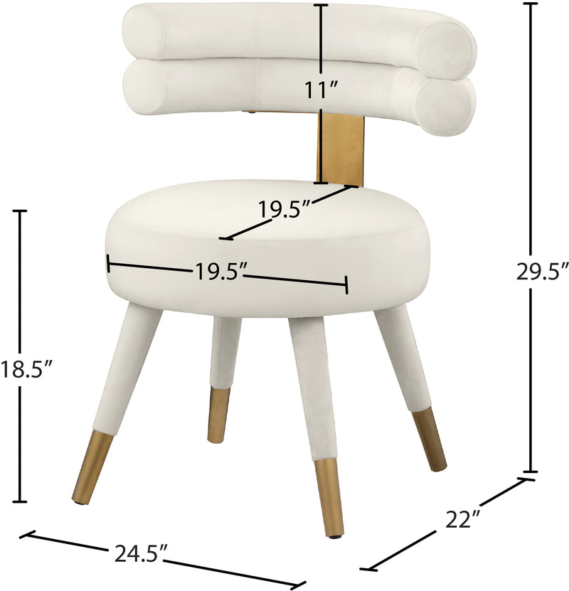 Fitzroy Cream Velvet Dining Chair