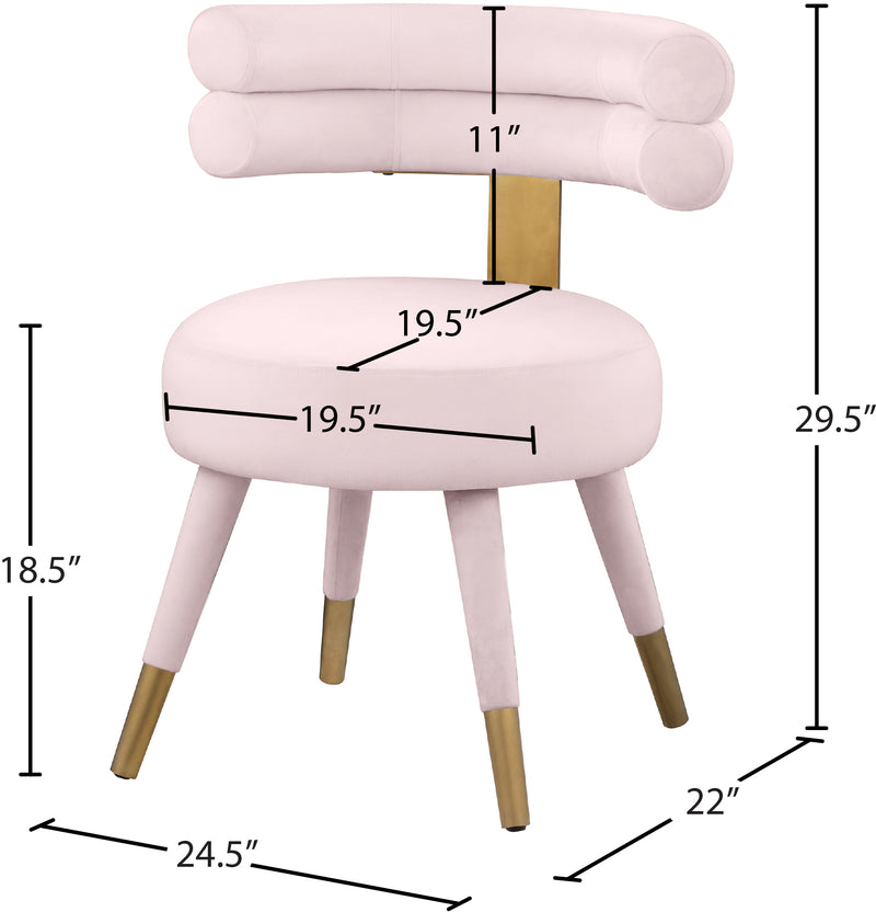 Fitzroy Pink Velvet Dining Chair