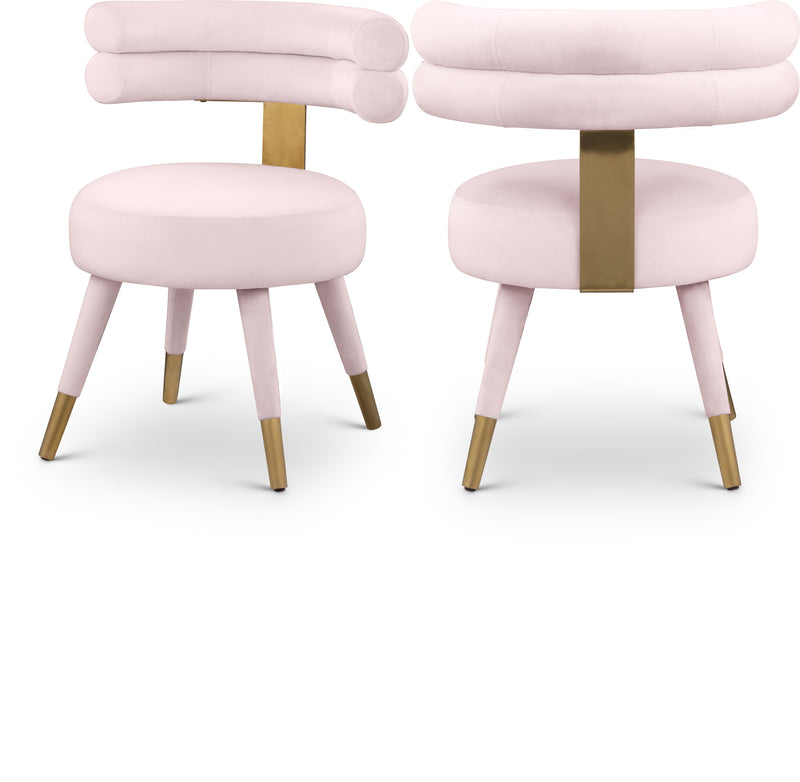 Fitzroy Pink Velvet Dining Chair