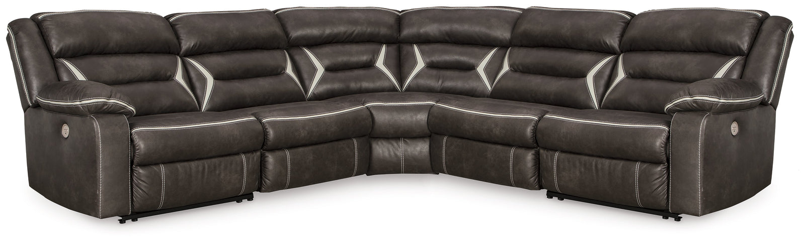 Kincord Midnight Nuvella® 5-Piece Power Reclining Sectional